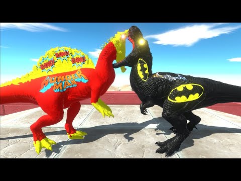 WONDERMAN SPINOSAURUS ISLAND DEATH RUN - Animal Revolt Battle Simulator
