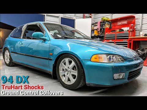Truhart Shocks & Ground Control Coilovers Installed on EG Civic Hatchback Build Project