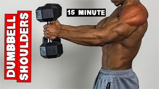 15 Minute Dumbbell Shoulders Workout At Home!  No 