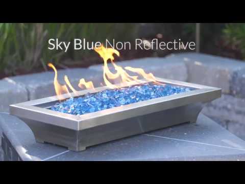 Sky Blue Non-Reflective Fire Glass | Lakeview Outdoor Deigns Video