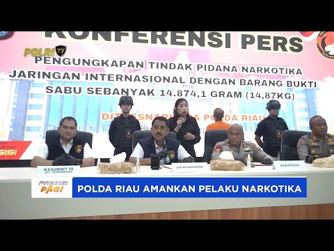 POLDA RIAU AMANKAN PELAKU NARKOTIKA DENGAN 14,87 KILOGRAM SABU