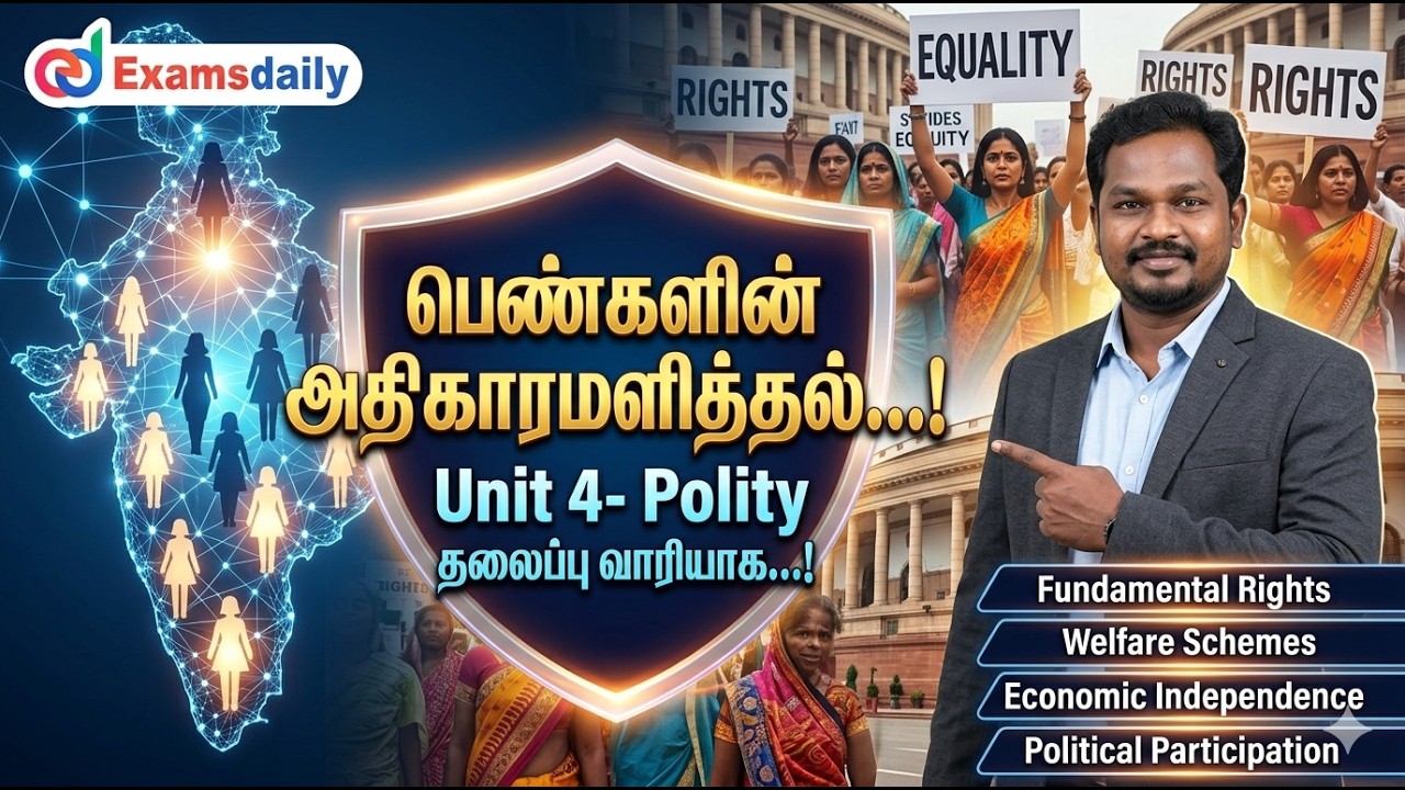 Unit 4- Polity தலைப்பு வாரியாக...! Empowerment of Women...! பெண்களுக்கு அதிகார