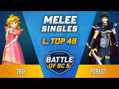 Trif (Peach) vs Forest (Marth) - Melee Singles Losers Top 48 - Battle of BC 5