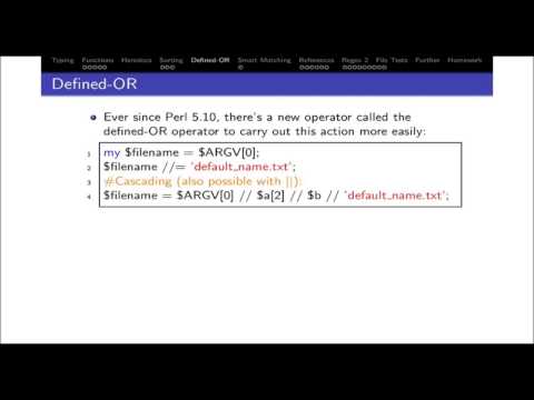 VLSI Academy:  A PERL Crash Course (Session 3)