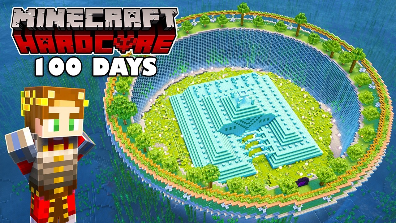 100 Days Draining an Ocean Monument in Minecraft Hardcore
