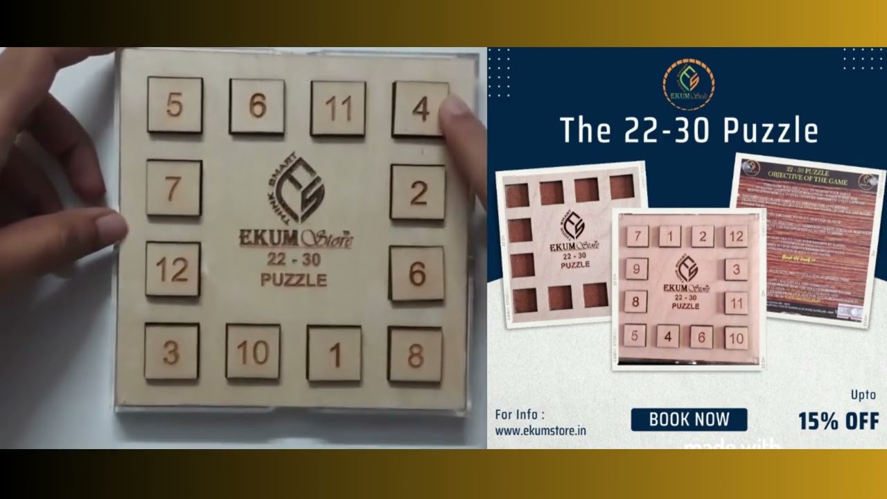 The 22-30 Puzzle |Engaging Maths Puzzle for all ages| Great Gifting Idea | 9 Puzzles in one game
