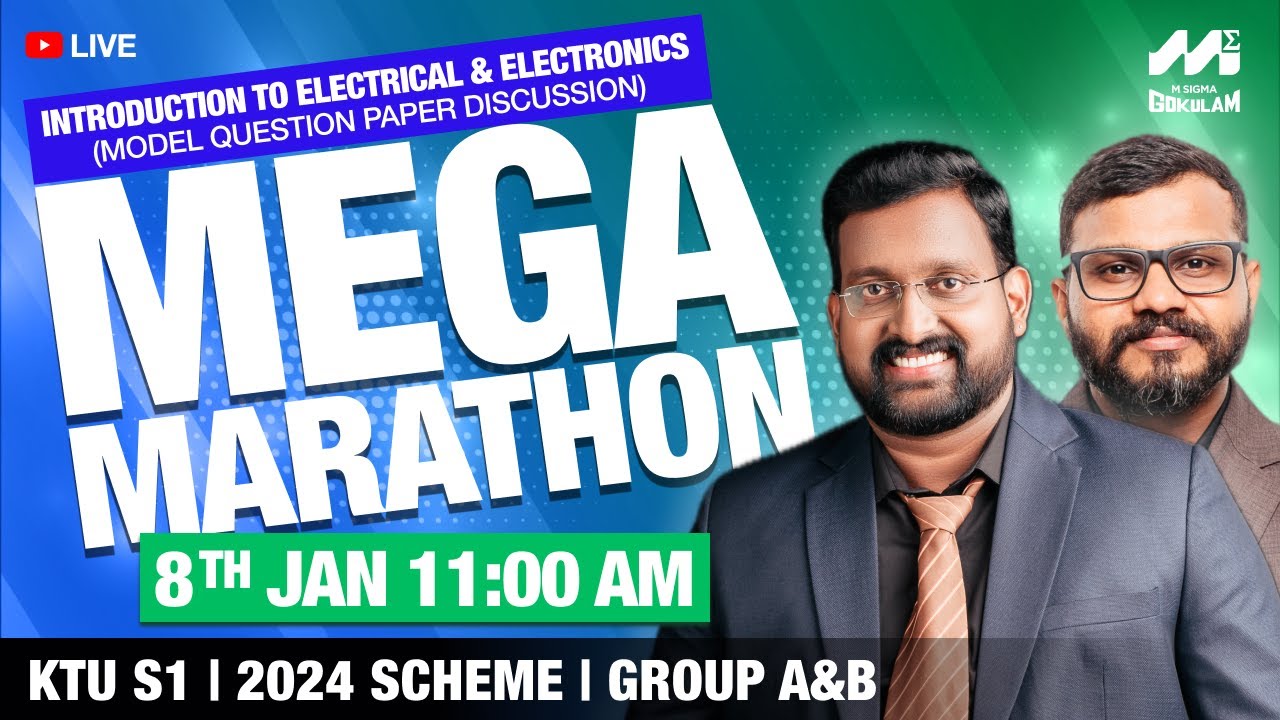 S1 KTU|INTRO TO EE&EC(Model Question Paper Discussion)|Group A & B | MEGA MARATHON LIVE|2024 Scheme