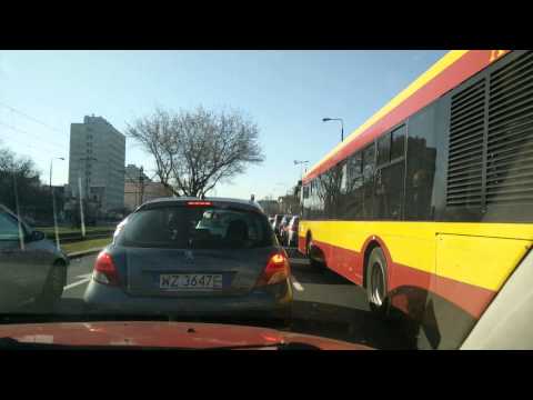 Driving through Warsaw during the morning peak