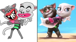 Talking Angela - Funny Summer Fun at the Beach Drawing Meme | Funny Talking Angela Funny Talking Tom