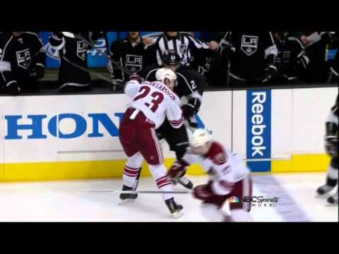 Brown dive on Ekman-Larsson xcheck. Phoenix Coyotes vs Los Angeles Kings Game 3 5/17/12 NHL Hockey.