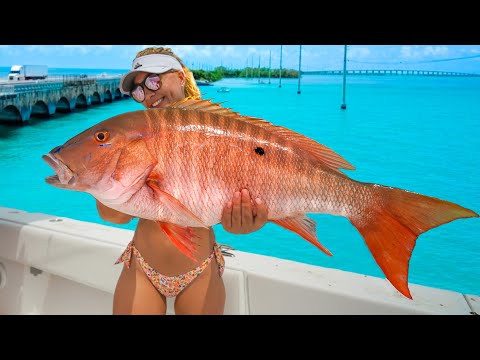 Newbie GF Hooks Dream Fish in Florida Keys! Catch Clean & Cook