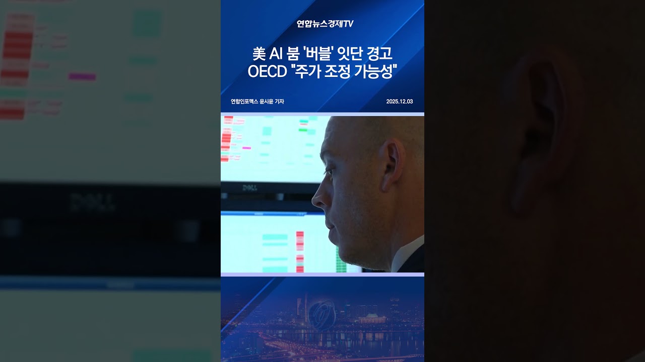 美 AI 붐 '버블' 잇단 경고…OECD "주가 조정 가능성"