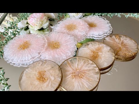 Beautiful Teal Bronze Geode Resin Coasters