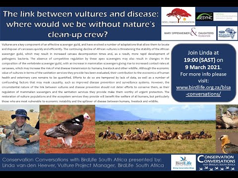 Conservation Conversations: Linda van den Heever - Nature's Clean-up Crew Vultures & Disease(9Mar21)
