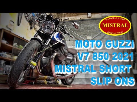 SEE UPDATE BELOW Moto Guzzi V7 850 2021 Mistral exhaust pipes 220521 ROAD TEST and Garage