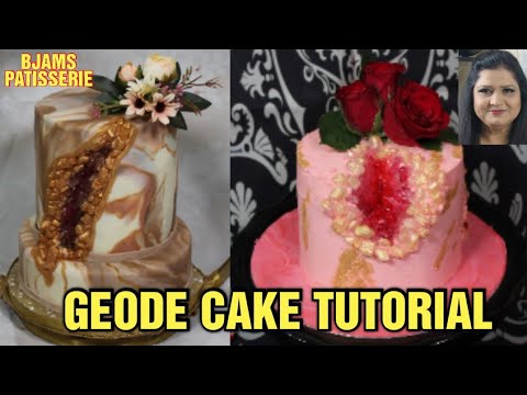 EASY GEODE CAKE TUTORIAL|BJAMS PATISSERIE WITH SADIA IQBAL