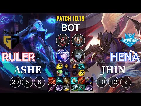 GEN Ruler Ashe vs hyF Hena Jhin Bot - KR Patch 10.19