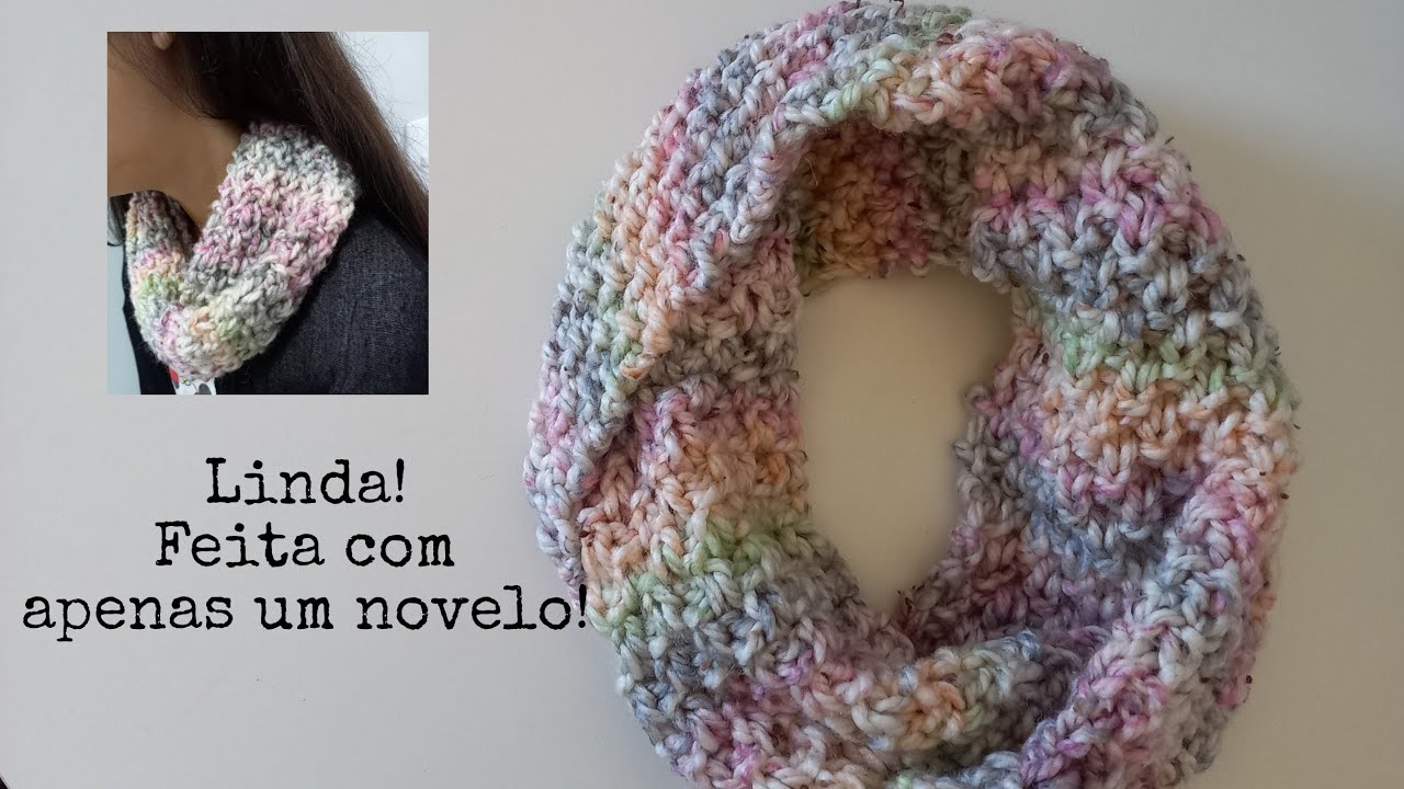 Gola em tricô, linda! Apenas um novelo do fio Verbena!