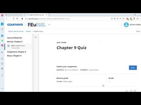 Python Data Structurechapter 9 Quiz Coursera