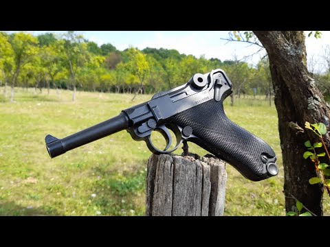 Shooting the Luger P08 Airsoft - Watch the Epic Firepower!