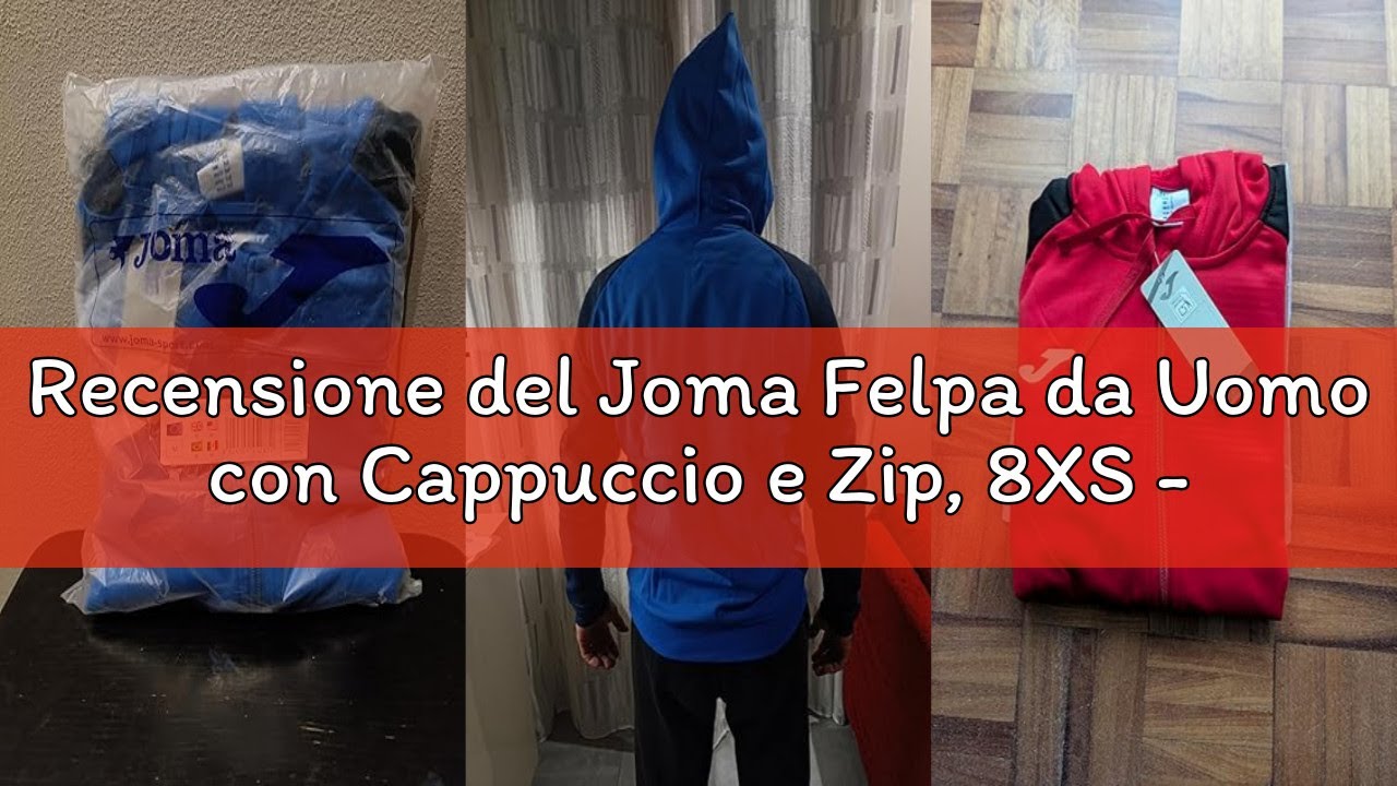 Recensione del Joma Felpa da Uomo con Cappuccio e Zip, 8XS - 3XL - Morbido e Caldo con Bordi a Costi