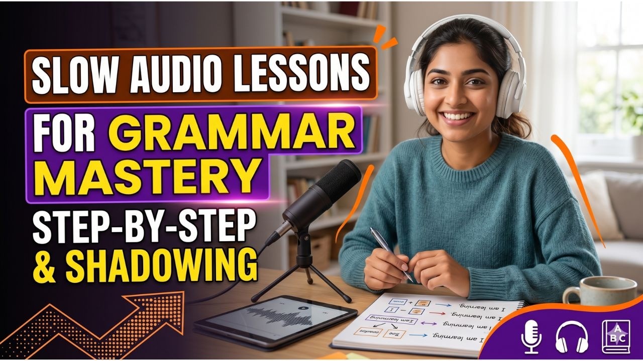 Step-by-Step English: Slow Audio Lessons for Grammar Mastery & Shadowing
