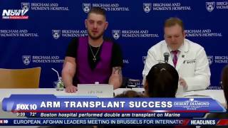 FNN: EMOTIONAL Marine Tears Up As He Shows Gratitude for Successful Double Arm Transplant in Boston
