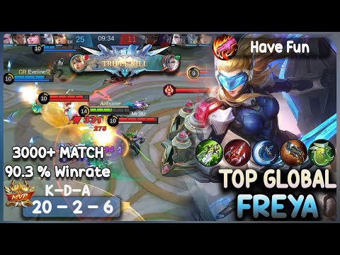 20 KILL NEW SKIN!! TOP GLOBAL FREYA| MLBB GAMEPLAY FREYA| By Have Fun
