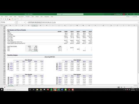 LBO Model Tutorial: Exit Assumptions & Returns Schedule (IRR / MOIC)