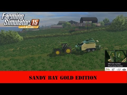 Farming Simulator 15 Sandy Bay Gold Edition New round Baler and getting my blood drawn UGG!!!