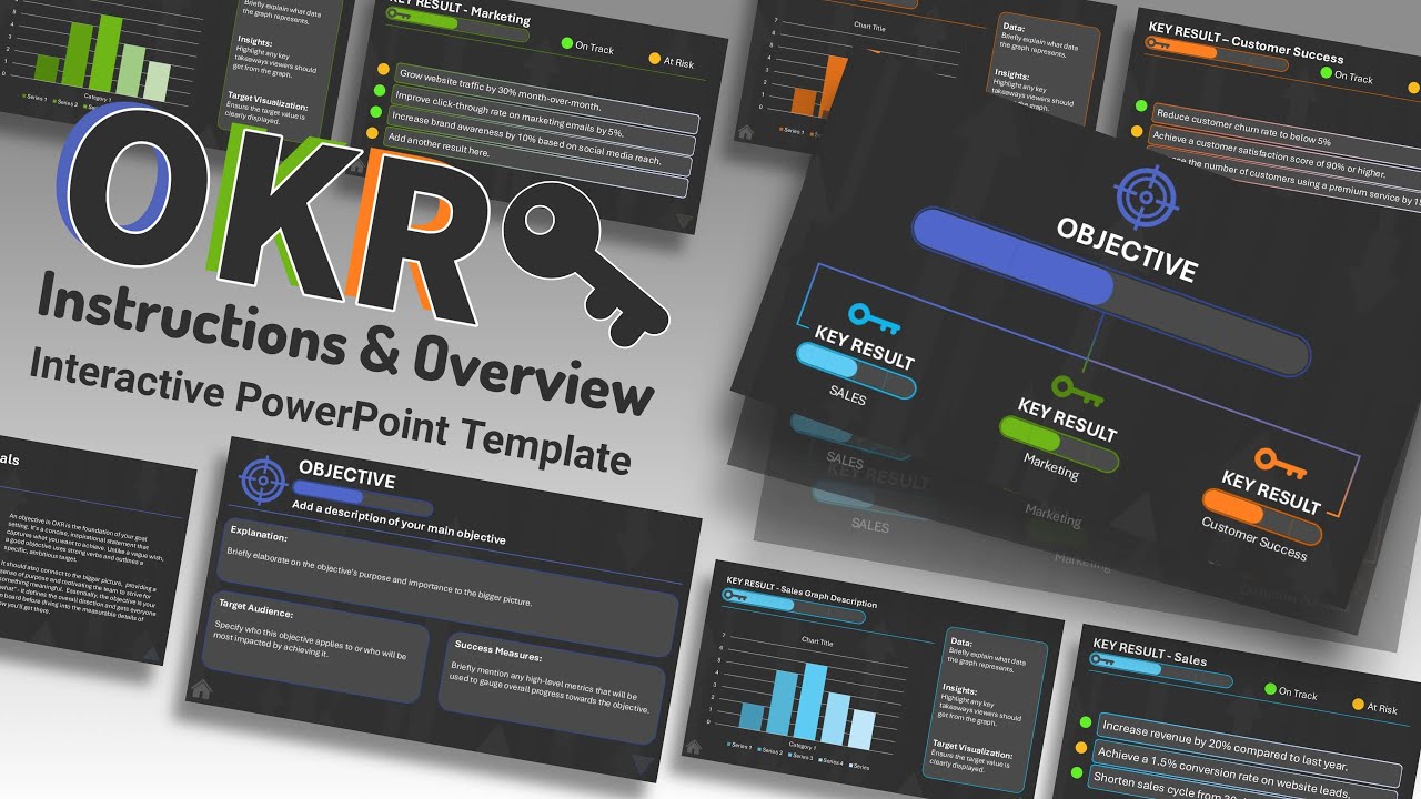 Interactive OKR PowerPoint Template - Instructions and Overview