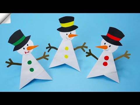 Easy Paper snowman Christmas paper crafts 2023