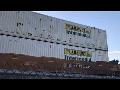 BNSF 3973 intermodal stops on the main - 3/28/20