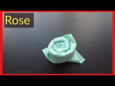 Servietten falten - Rose Blüte / Blume - Einfache DIY Tischdeko basteln - Geburtstag, Hochzeit