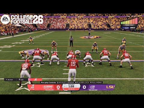 COLLEGE FOOTBALL 26 OFFICAL GAMEPLAY ( LSU VS ALABAMA NIGHT GAME)