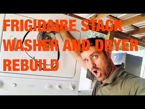 How to fix an old Frigidaire stack washer and dryer. Washer belt and dryer belt and bearing swap.