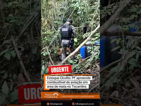 Combustível de aviação é apreendido pela Polícia Federal em área de mata em Pedro Afonso.