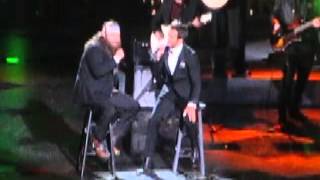 Willie Robertton and Luke Bryan singing "Hairy Christmas" on 11/08/13 at CMA Christmas taping