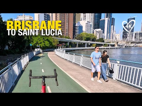 4K Virtual Bike Brisbane to Saint Lucia - Australia in Spring Time