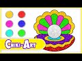 Glitter Seashell Drawing Painting Simple Art Videos For Kids Chiki Art