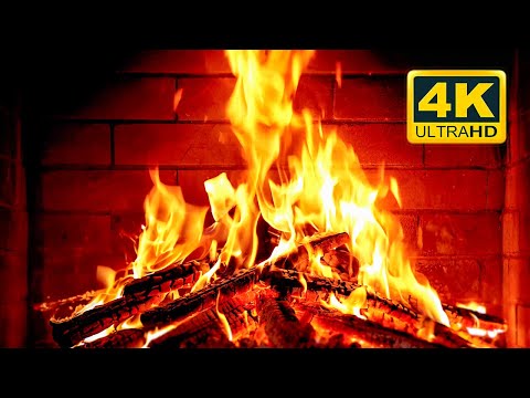 ???? Cozy Fireplace 4K (12 HOURS). Fireplace with Crackling Fire Sounds. Fireplace Burning 4K