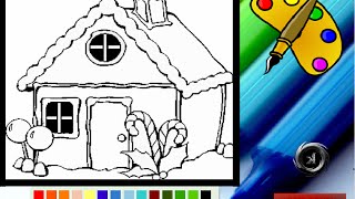 Gingerbread House Coloring Pages For Kids - Gingerbread House Coloring Pages