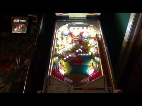 1974 Gottlieb Sky Jump pinball game play.