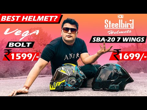 Steel Bird SBA 20 7 wing Vs Vega Bolt😒The Most Viral Helmet in Just ₹1699/- Stealbird SBA 20 7 Wings