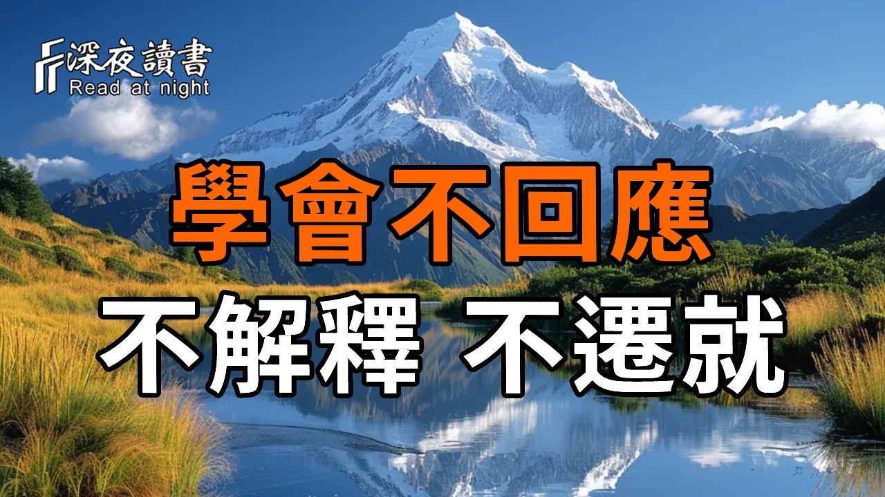別再假裝好說話了，學會讓話落地無聲。不回應才是頂級清醒。【深夜讀書】#人生感悟 #正能量 #情感 #晚?