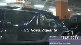 23apr2025  #SLF1508Y toyota vellfire snatch parking lot ,  flip the finger  ,reversed into #SMZ770Z