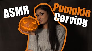 Halloween ASMR - Relax with me while I carve a Pumpkin for the first time!