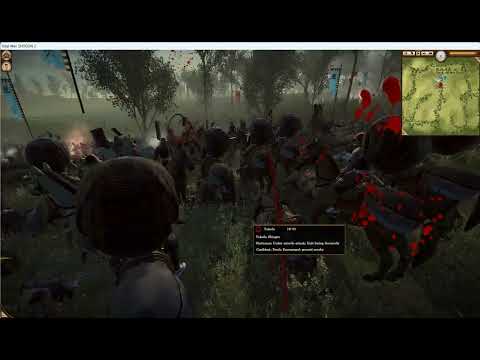 Total War Shogun 2-Elite Infantry and Gatling Guns vs Takeda Cavalry (normal difficulty)