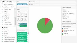 How to create a pie chart using multiple measures in Tableau