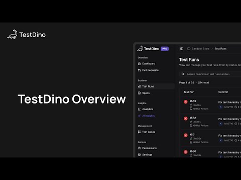TestDino video preview
